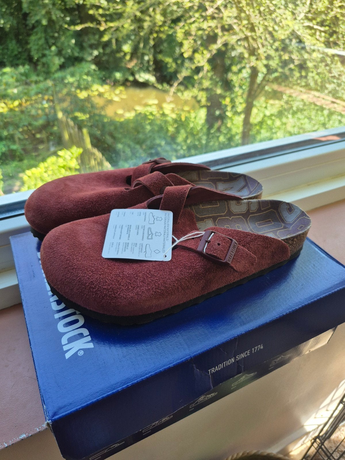 Birkenstock Boston Bordeaux Maat 40, Kleding | Dames, Schoenen, Slippers, Nieuw, Ophalen of Verzenden, Rood