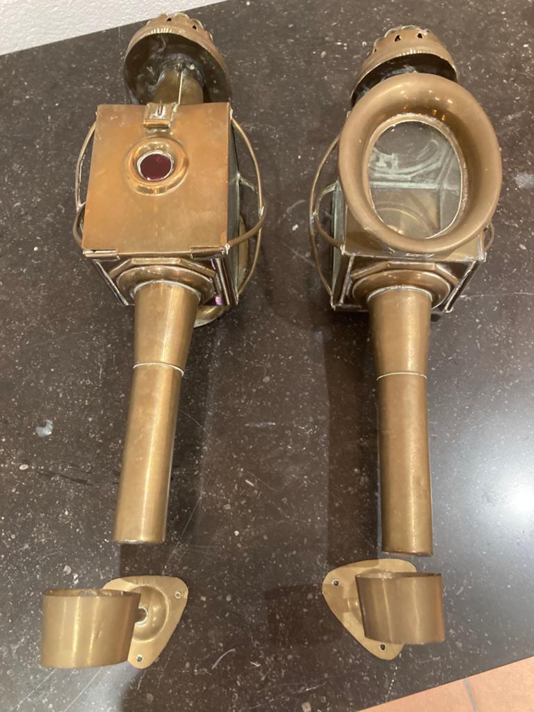 2 Rijtuig lampen (set) van koper, Antiek en Kunst, Ophalen