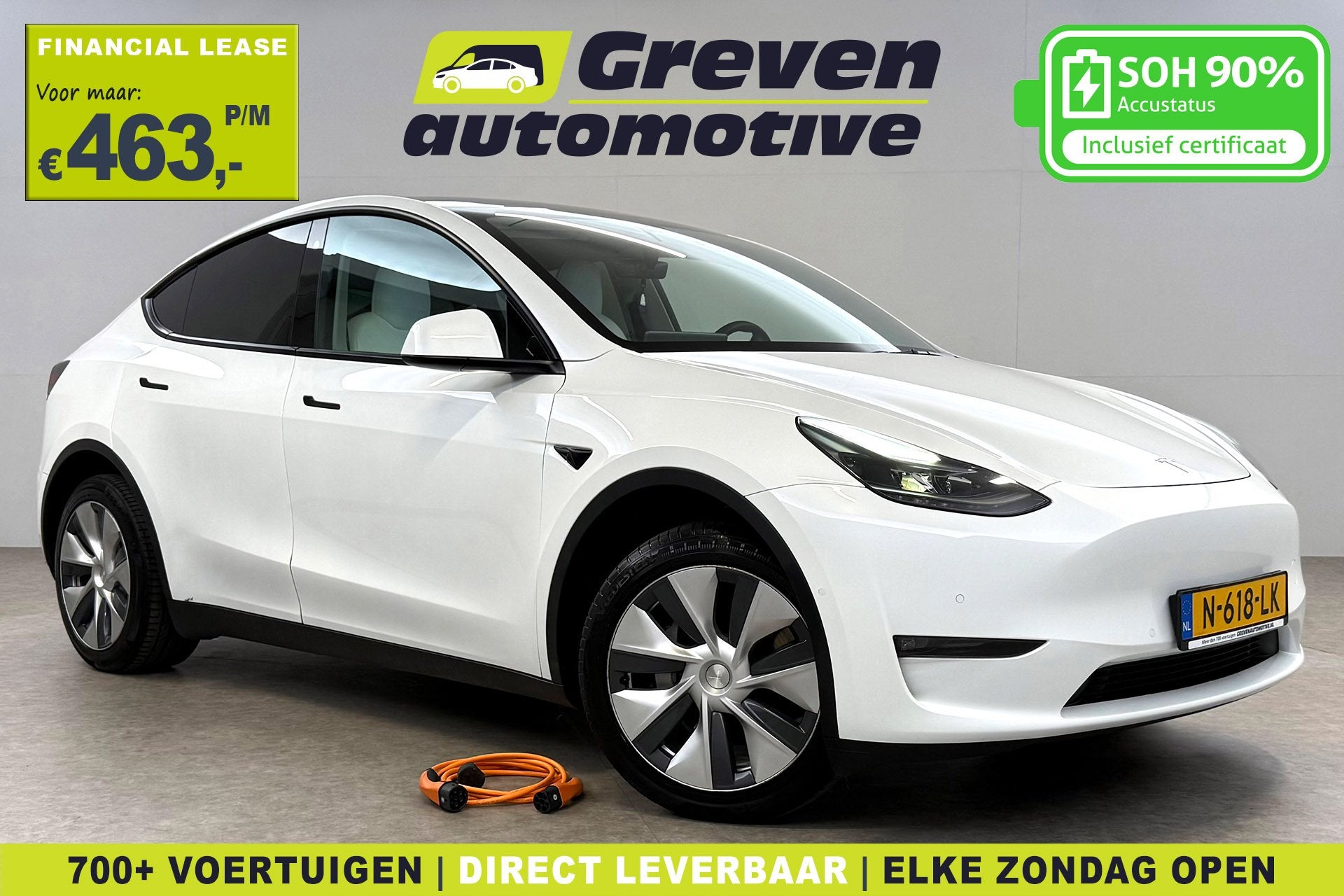 Tesla Model Y Long Range AWD 75 kWh | Snelladen | Autopilot, Auto's, Automaat, Gebruikt, Wit, 351 pk