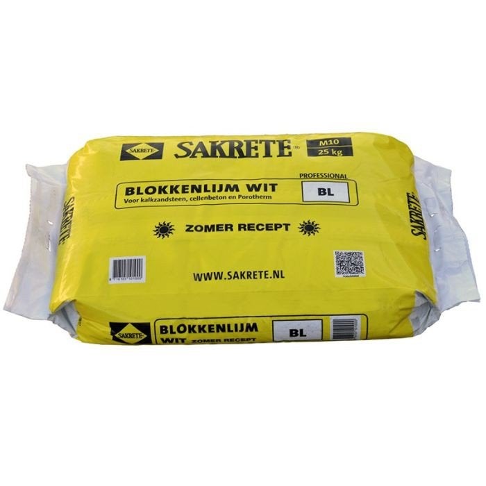 Sakrete Blokkenlijm Wit Zomer Recept 25 kg, Ophalen, Nieuw