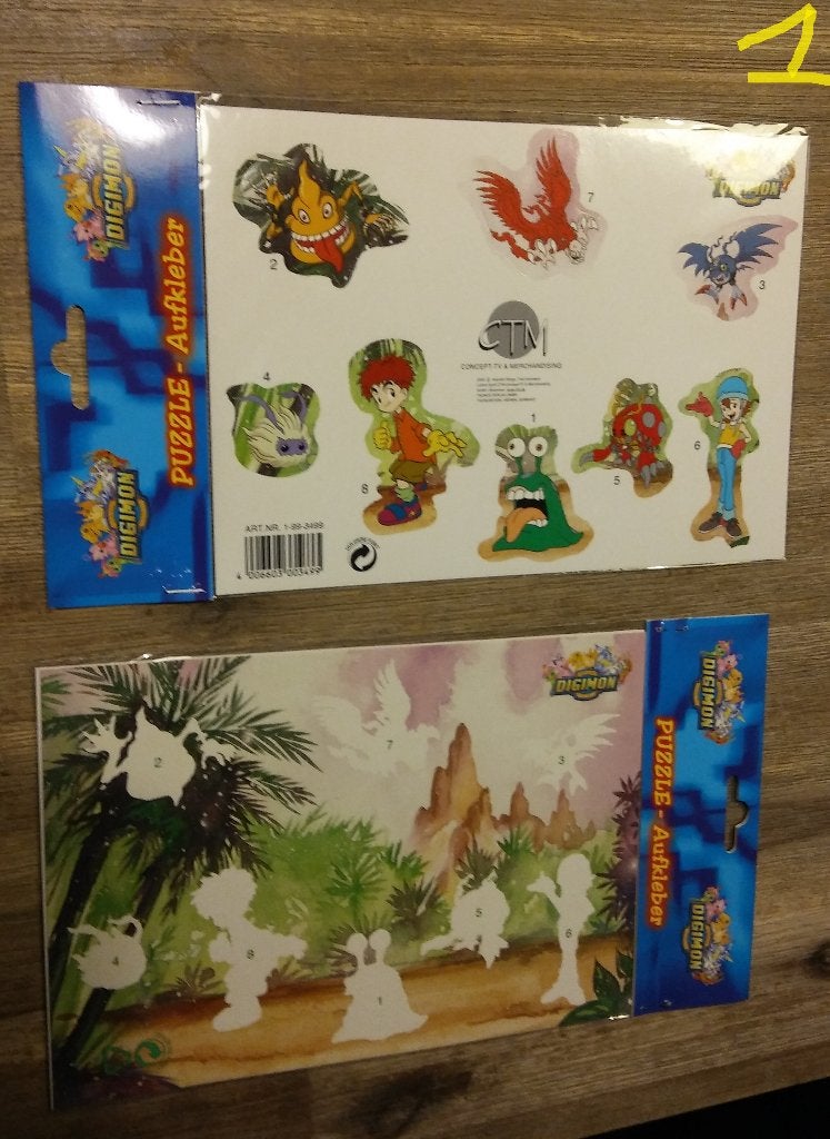 Digimon CTM Puzzle-aufkleber stickers stickervel game tv, Ophalen of Verzenden, Zo goed als nieuw, Strip of Tekenfilm