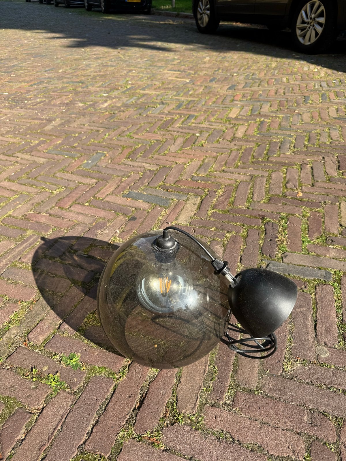 Lampenkappen, Gebruikt, Zwart, Rond, Glas