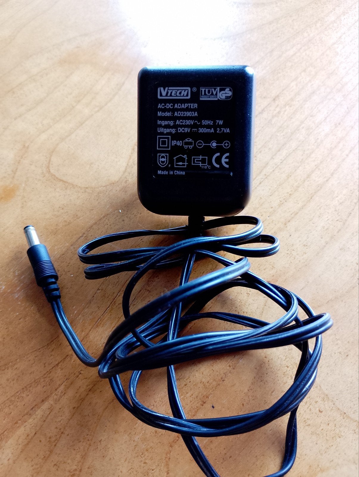 VTech AC-DC Adapter AD23903A - 9V 300mA, Ophalen of Verzenden, Zo goed als nieuw