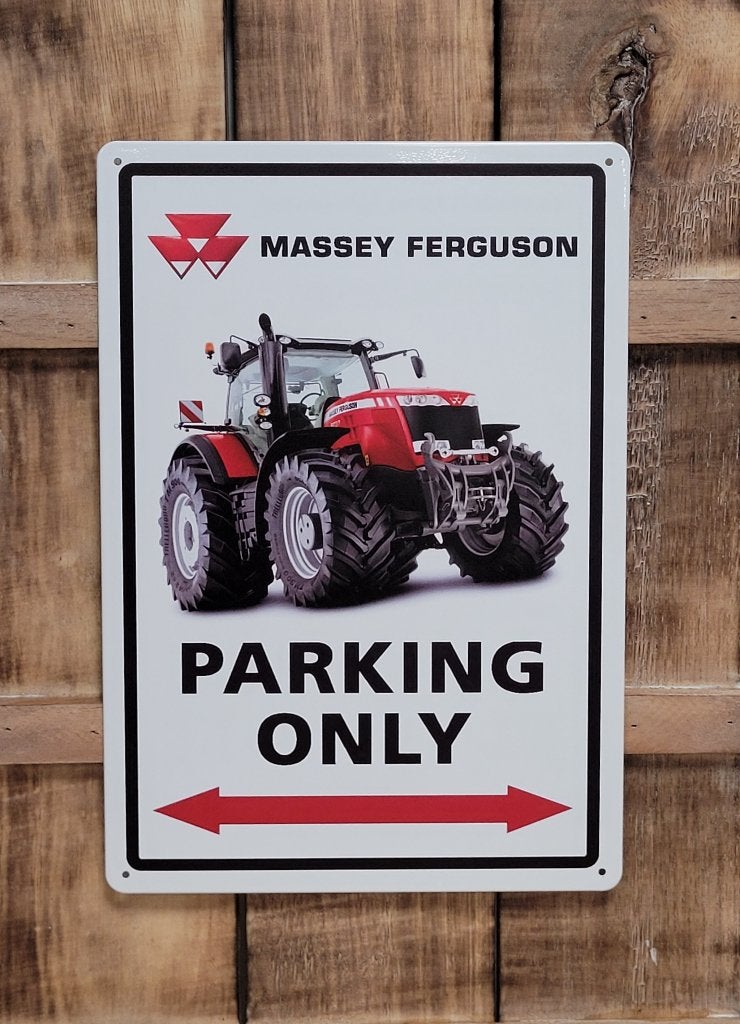 Massey Ferguson tractor parking only reclamebord van metaal, Reclamebord, Info@deconoord.nl, Deco Noord, Nieuw