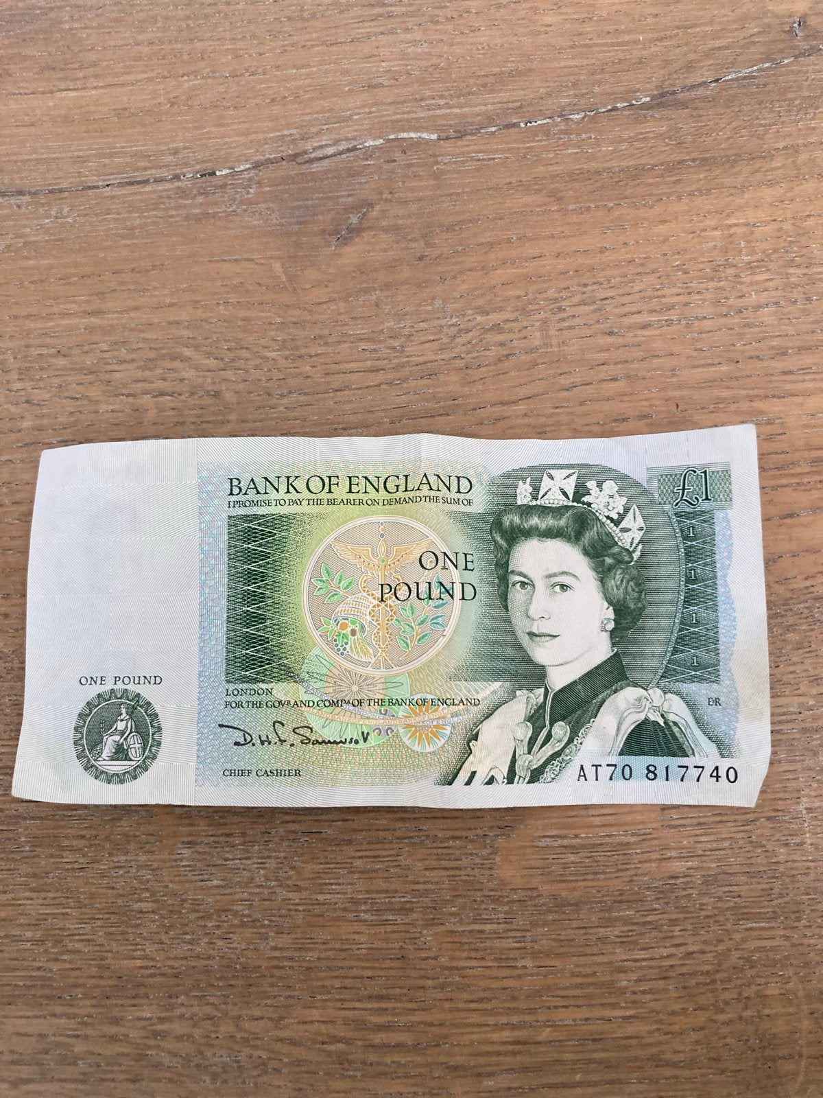 1 Pond biljet - Bank of England (Koningin Elizabeth, Ophalen of Verzenden, Overige landen, Los biljet