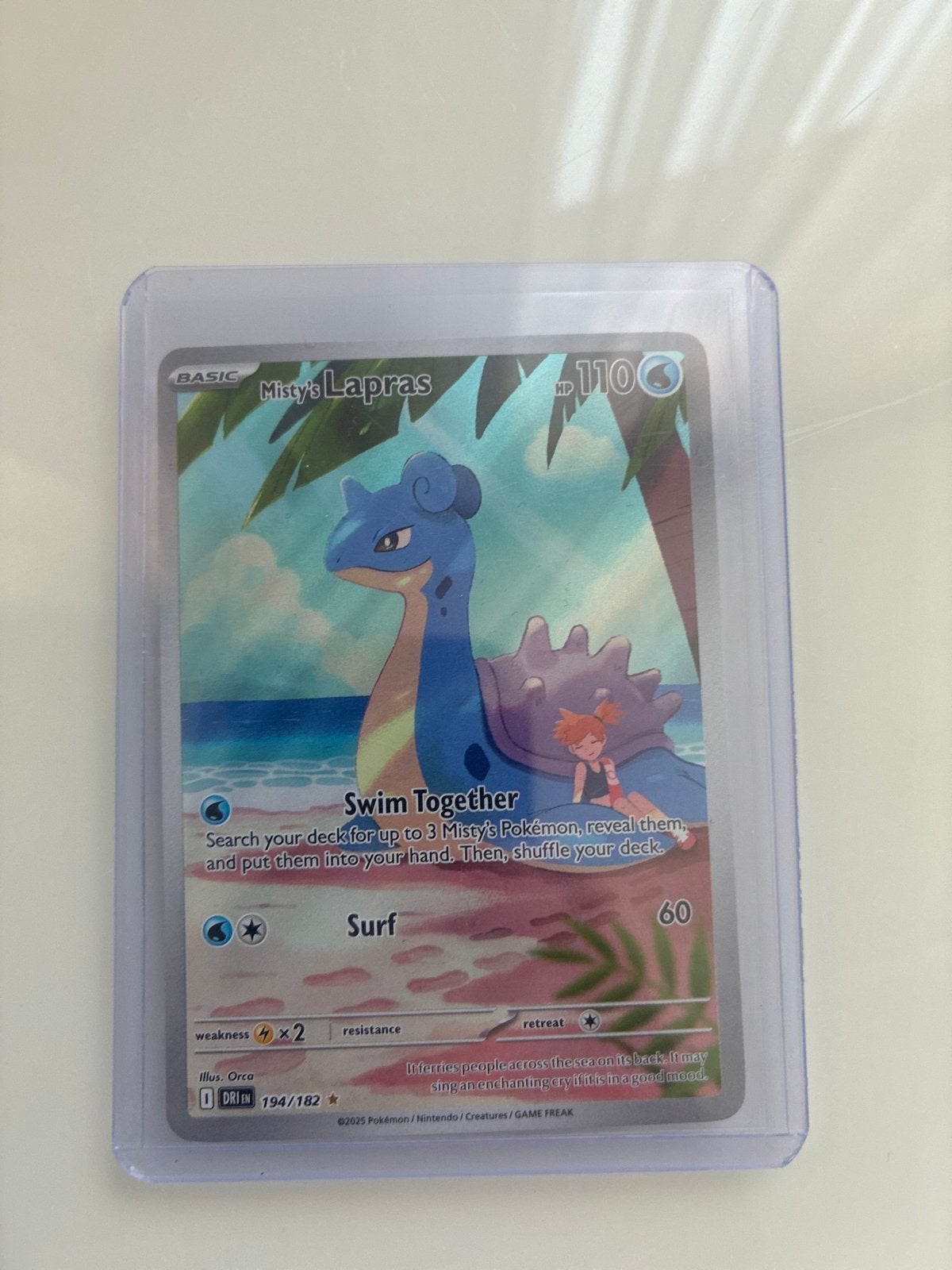 Misty's Lapras Pokemon kaart - 194/182 - Nieuwstaat, Ophalen, Nieuw, Losse kaart