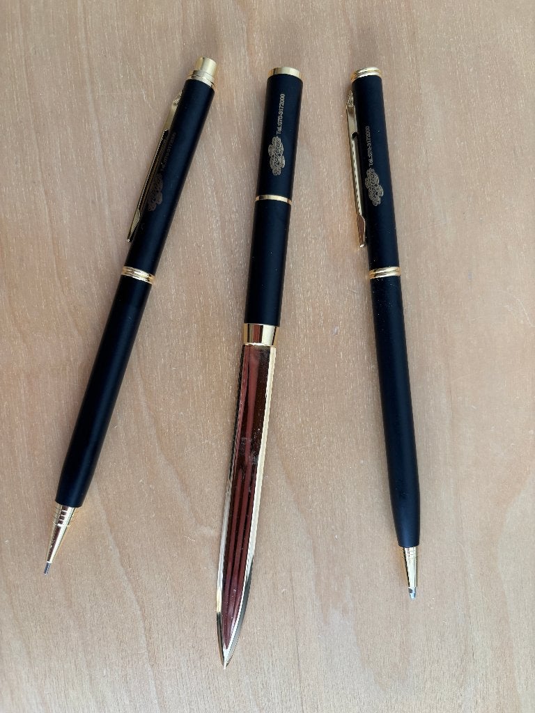 pennenset zwart pen + vulpotlood + briefopener, Diversen, Schrijfwaren, Ophalen of Verzenden, Nieuw
