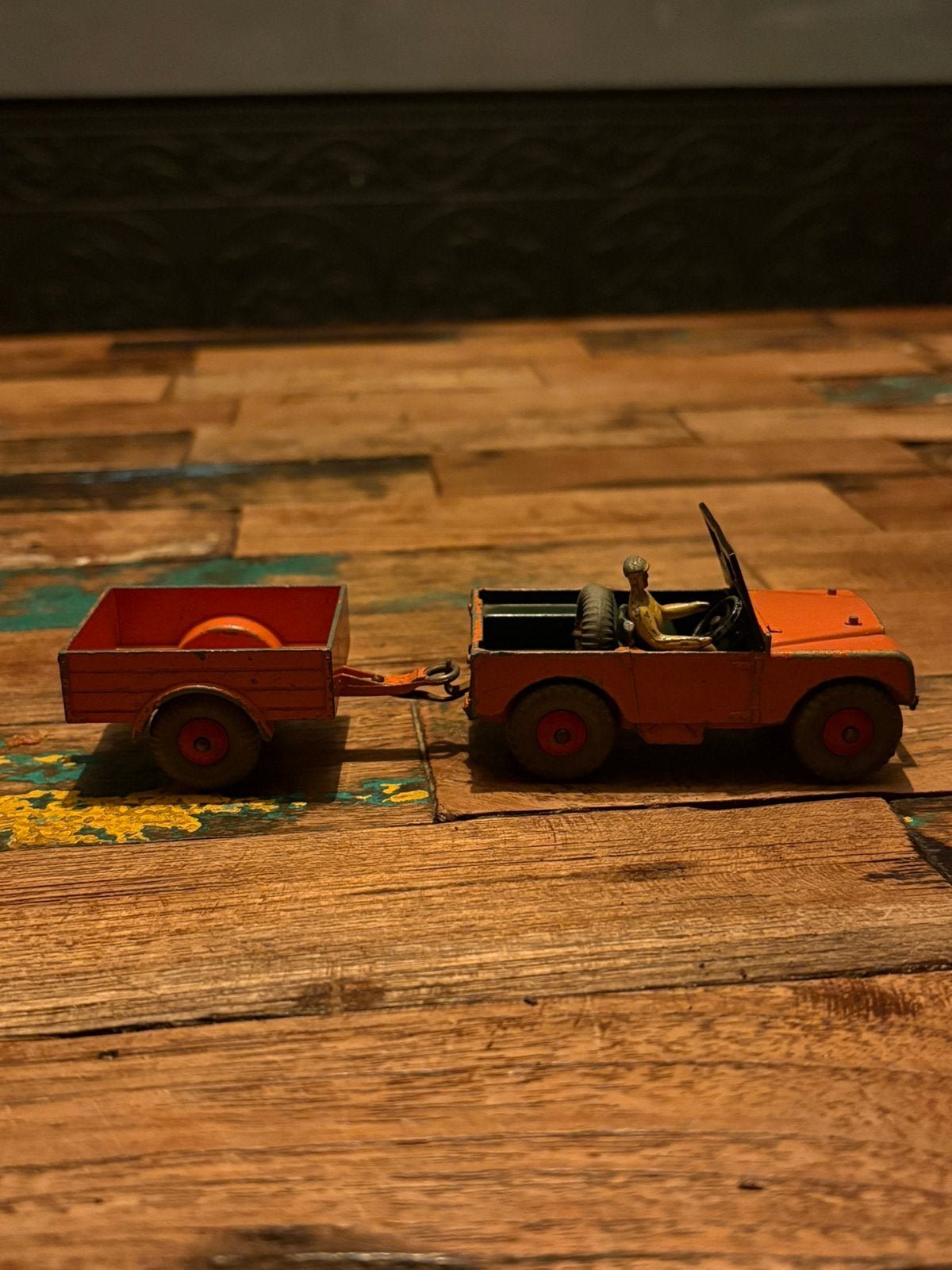 Dinky Toys Land Rover + No. 341 Trailer originele combinatie, Ophalen of Verzenden, Gebruikt, Auto, Dinky Toys