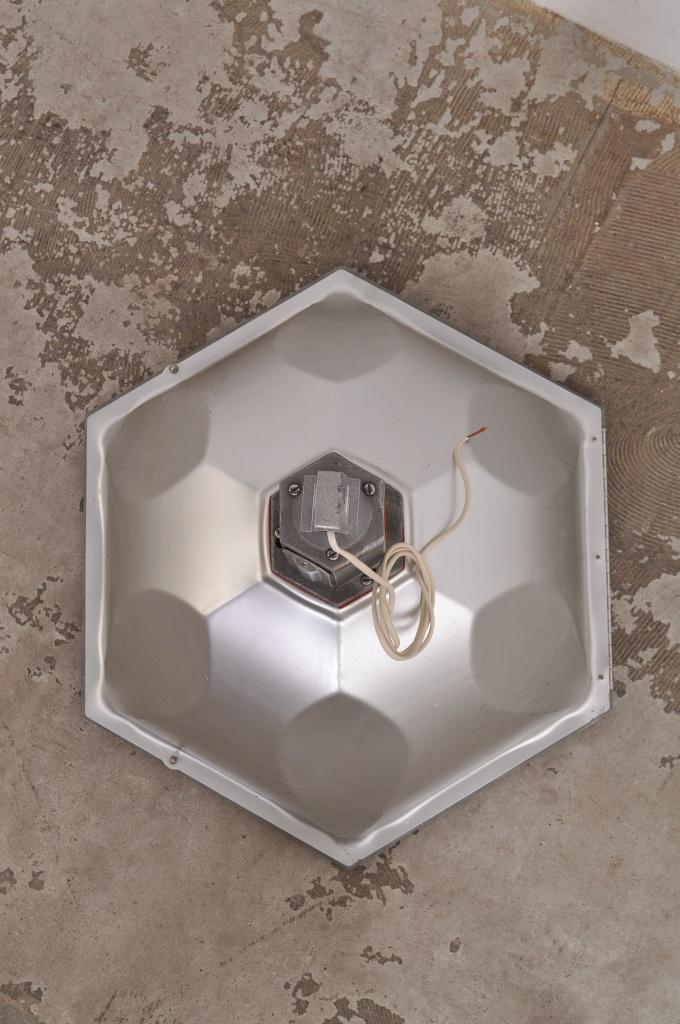 Industriële aluminium fabriekslamp hanglamp lamp, Ophalen of Verzenden, Gebruikt, 50 tot 75 cm