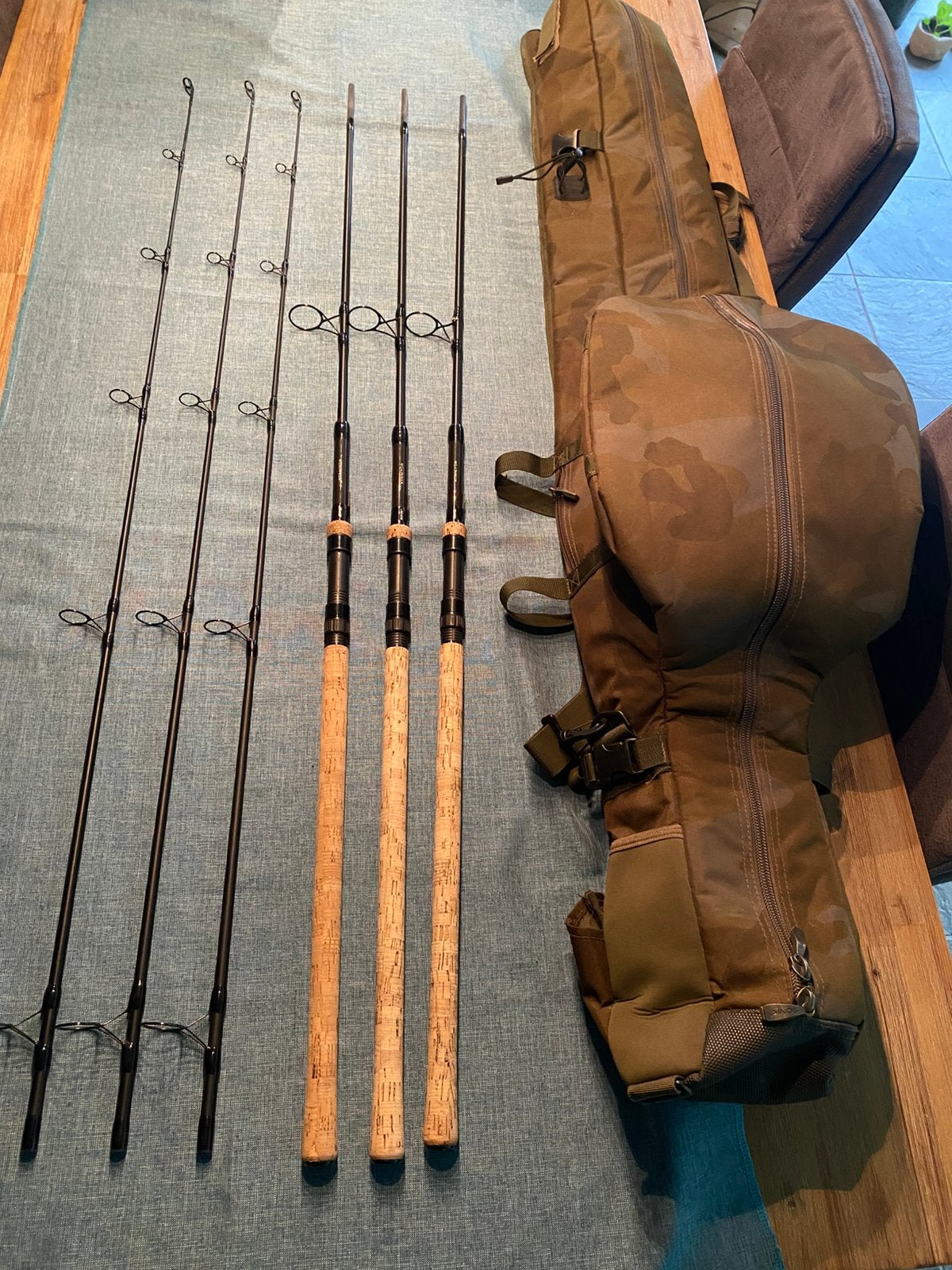 Sonik xtractor 10 ft 3,50 lb kurk 3 set + foudraal, Ophalen, Zo goed als nieuw, Werphengel