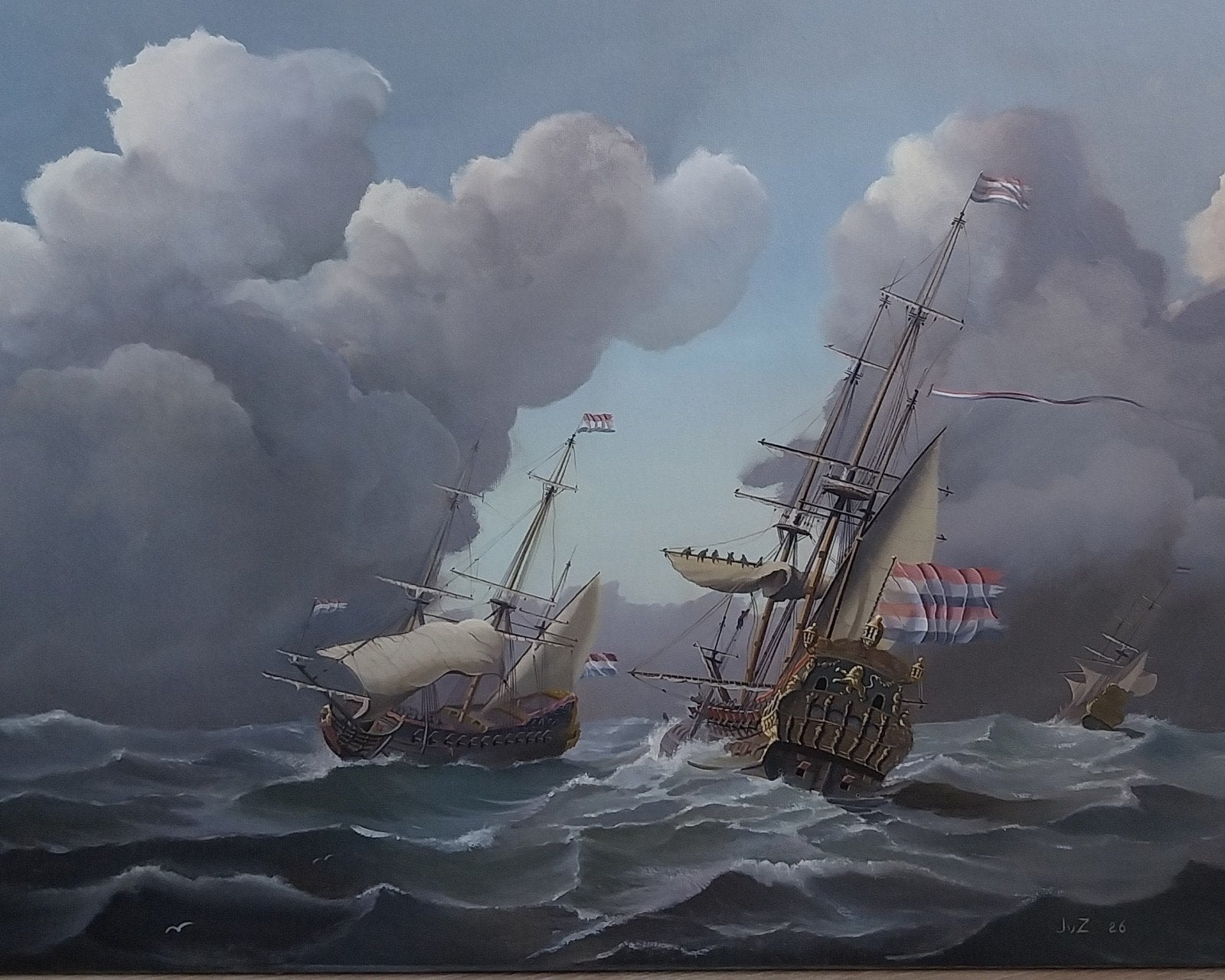 zeegezichten 17de eeuw., Antiek en Kunst, Kunst | Schilderijen | Klassiek, Ophalen of Verzenden, Maritiem / water