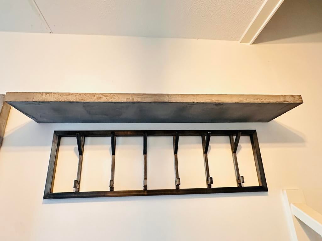 Kapstok/jassenrek 99x30 gunmetaal, Huis en Inrichting, Kasten | Boekenkasten, Ophalen, Gebruikt, 50 tot 100 cm, Minder dan 100 cm