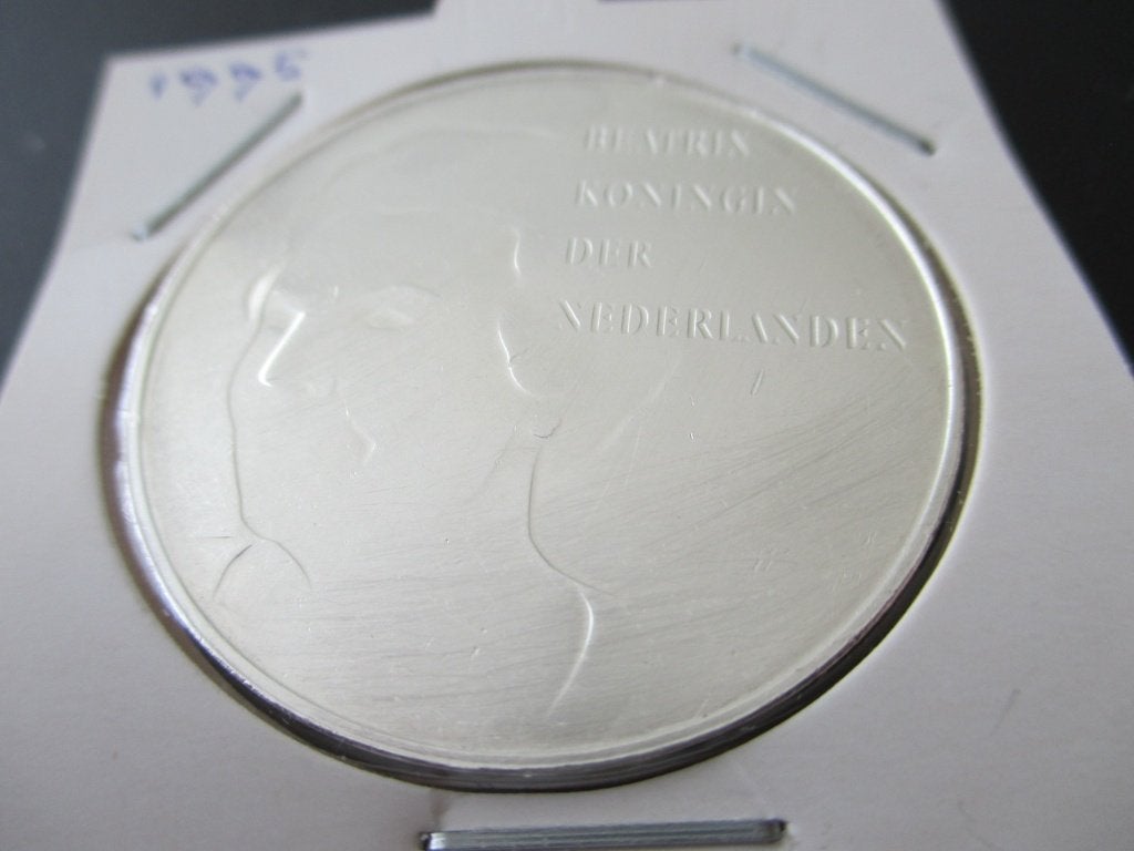 50 gulden 1995, Koningin Beatrix, Zilver, Ophalen of Verzenden, Losse munt