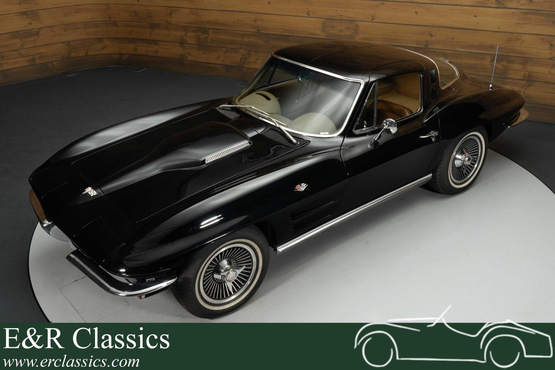 Chevrolet Corvette C2 Coupé |1964, Auto's, Oldtimers, Achterwielaandrijving, Chevrolet, Zwart, Handgeschakeld