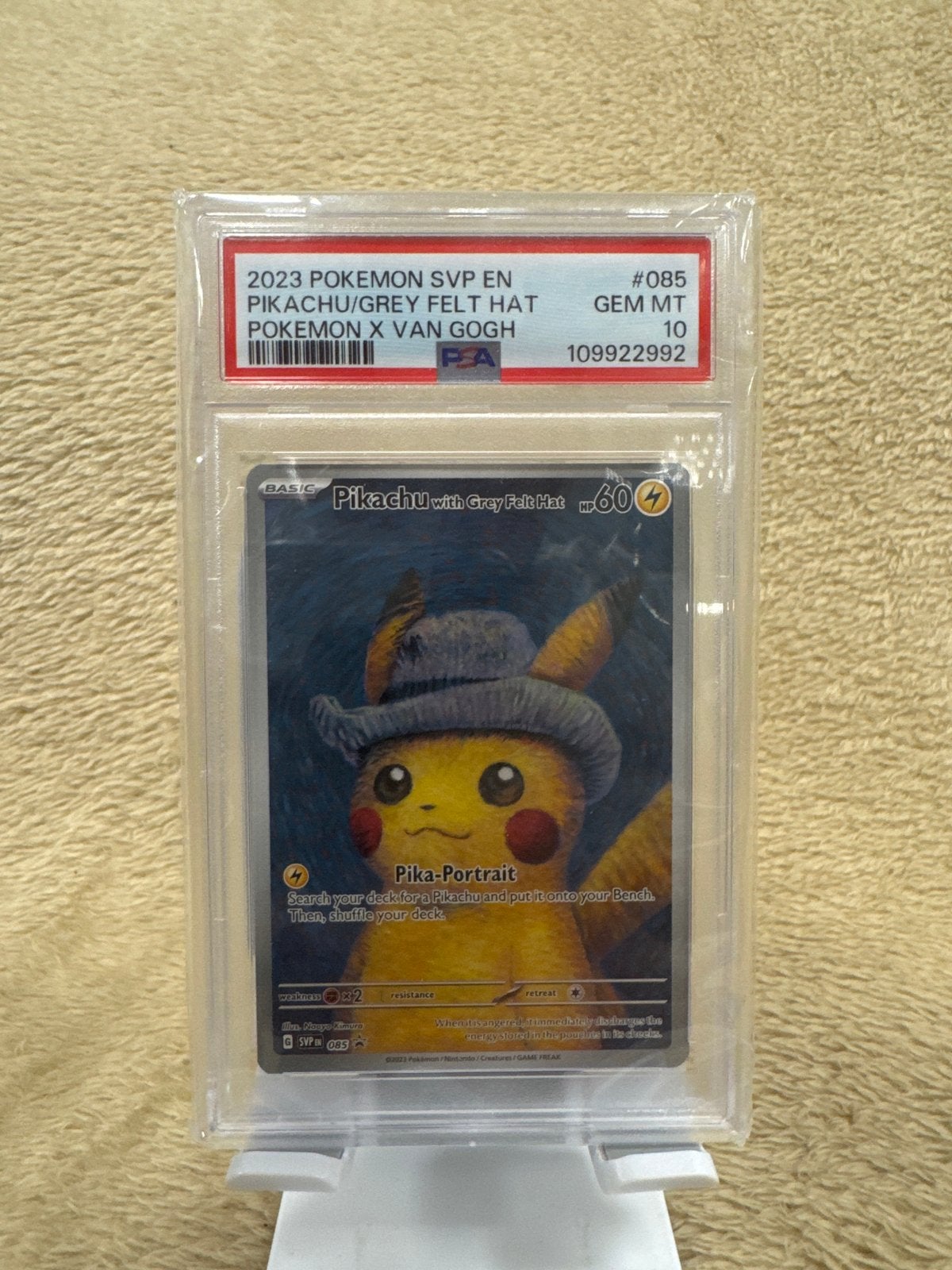 Pikachu Van Gogh Hoed PSA 10, Ophalen of Verzenden, Nieuw, Losse kaart