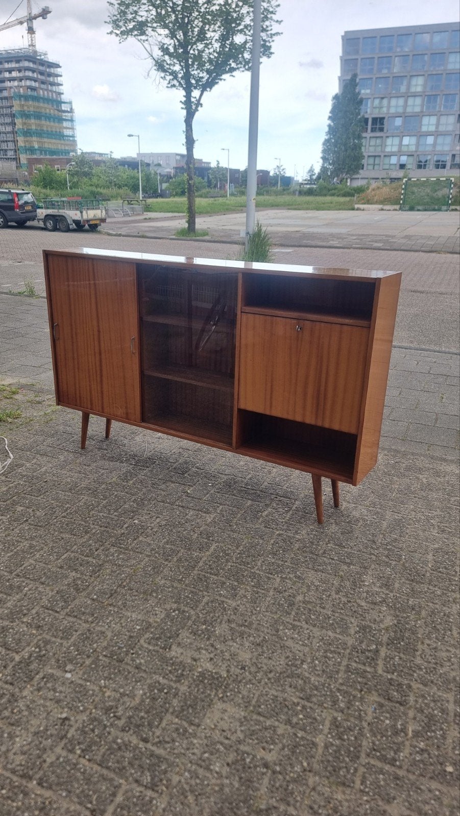 Vintage highboard barmeubel jaren 60, Gebruikt, ,, Ophalen of Verzenden, ,