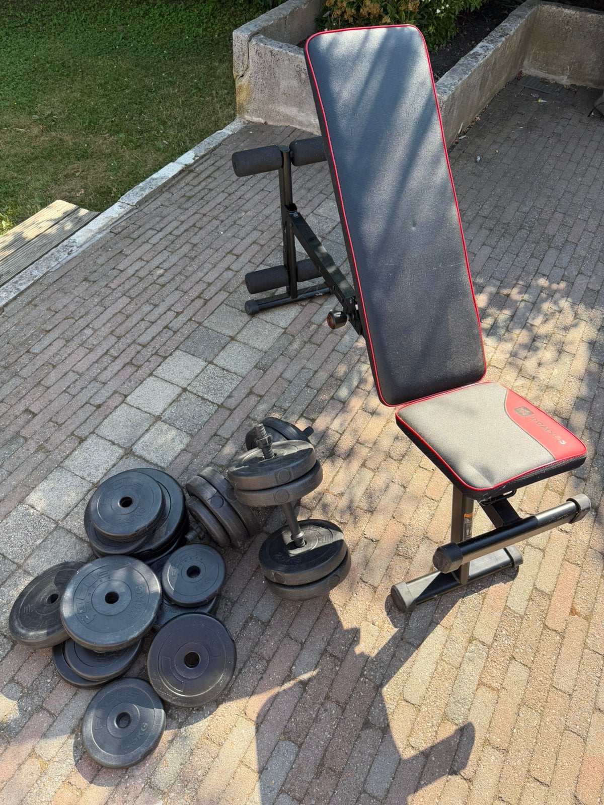 Fitness bankje incl gewichten, Sport en Fitness, Ophalen, Gebruikt, Fitnessbank
