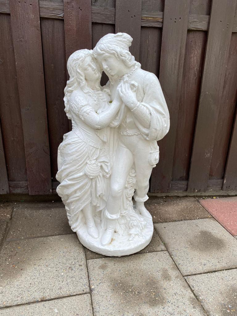 2x tuinbeeld dansende man en vrouw, Tuin en Terras, Tuinbeelden, Ophalen, Zo goed als nieuw