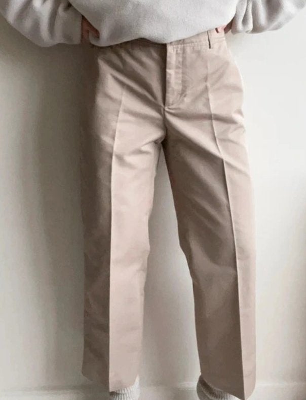 Beige cropped ankle chino M pants, Maat 38/40 (M), Beige, Ophalen of Verzenden, Zo goed als nieuw