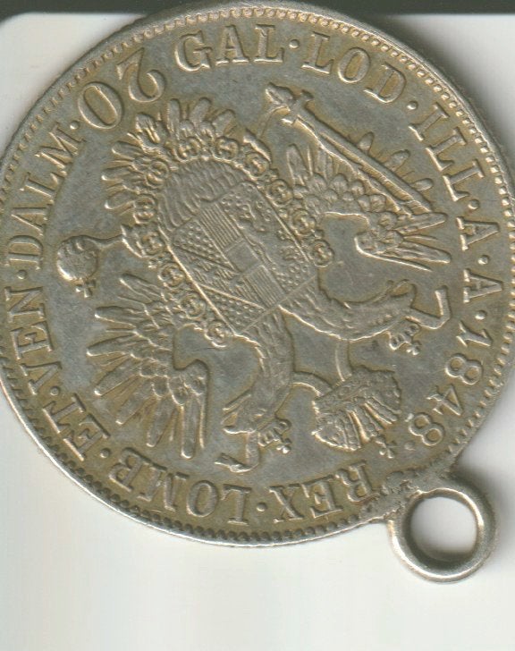 munt hanger 20 dalm 1848, Verzenden, Koning Willem II