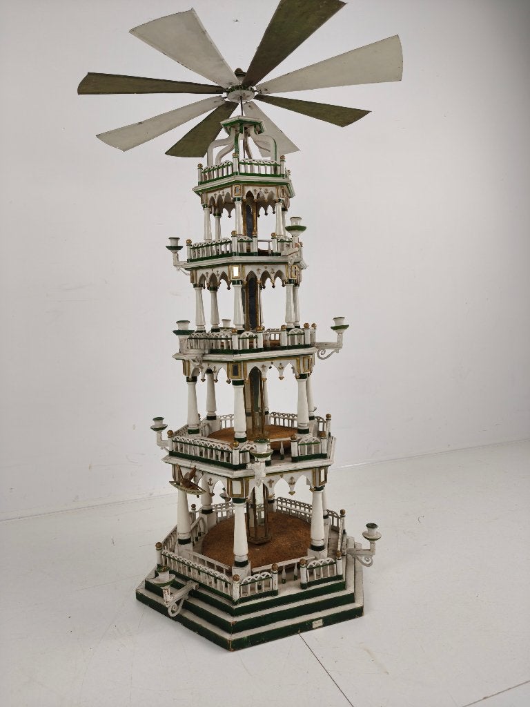 19e Eeuw Handgemaakte Kerstpiramide – Volk kunst, Ophalen of Verzenden