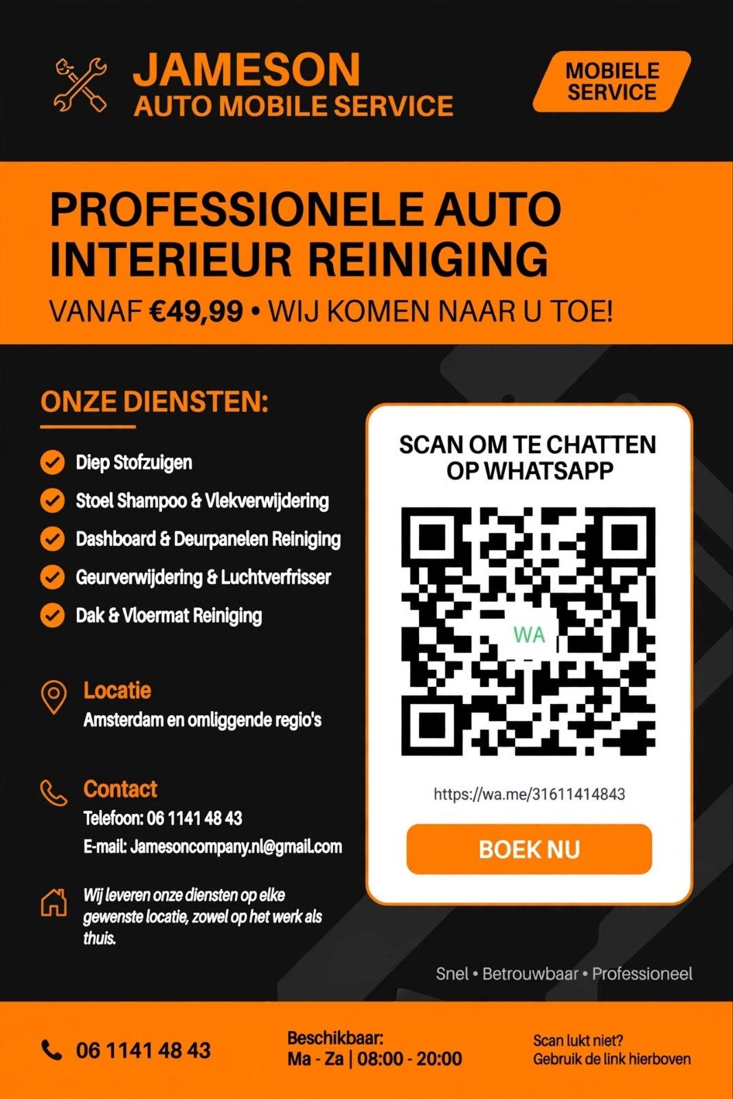 AUTO INTERIOR SERVICE, Twee personen, Meerdaags