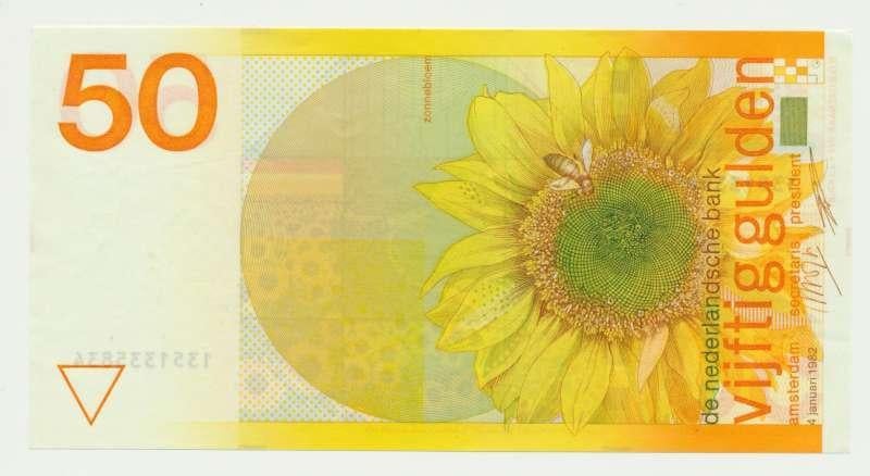 Nederland 50 Gulden 1982 Zonnebloem, Postzegels en Munten, Bankbiljetten | Nederland, Ophalen of Verzenden, 50 gulden, Los biljet