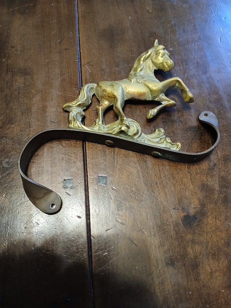Vintage koperen Paardenbeeld wanddecoratie, h13xl13xb2, Ophalen of Verzenden, Koper