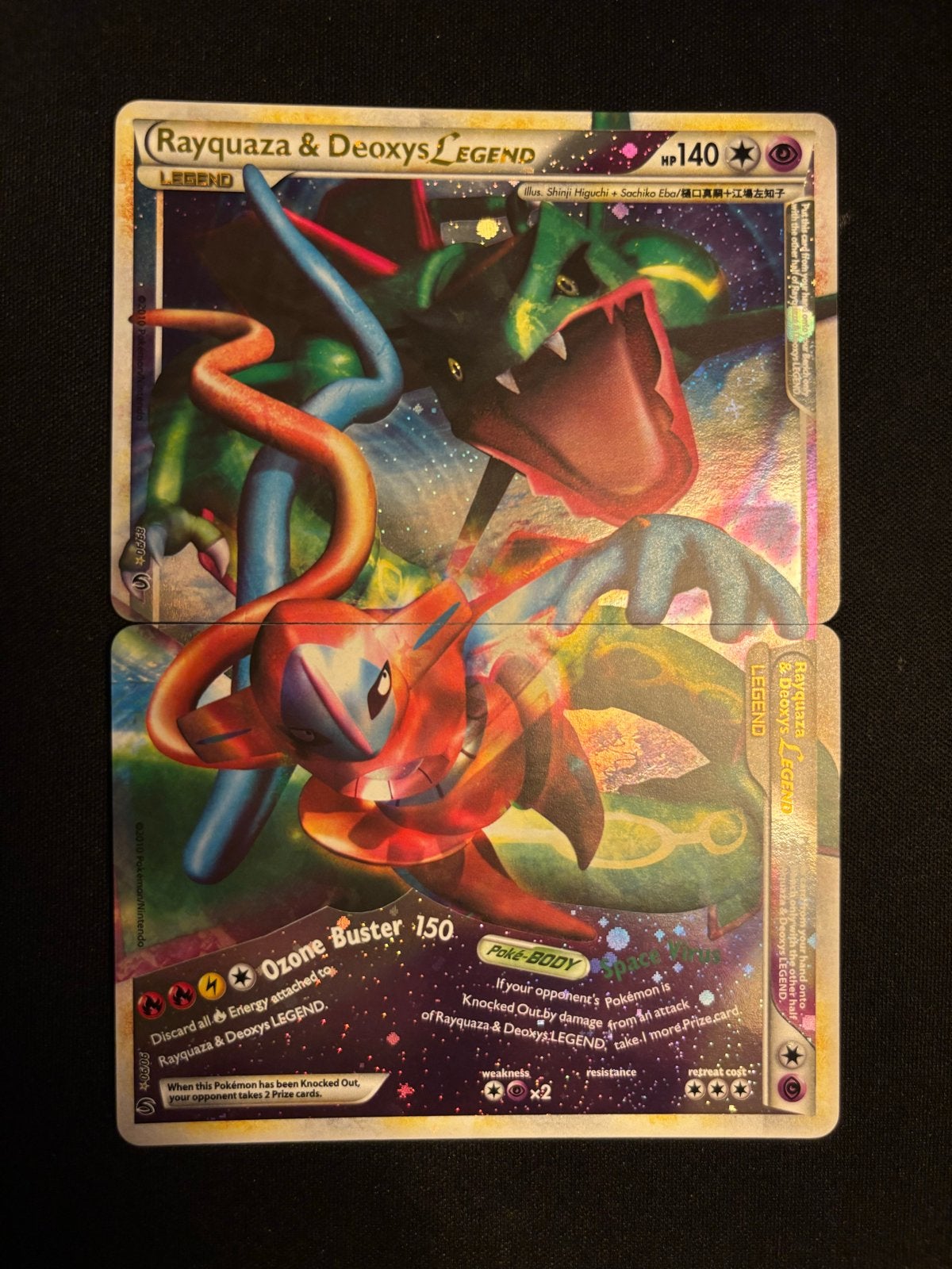 Rayquaza & Deoxys LEGEND Pokémon kaart, Ophalen of Verzenden, Zo goed als nieuw, Losse kaart