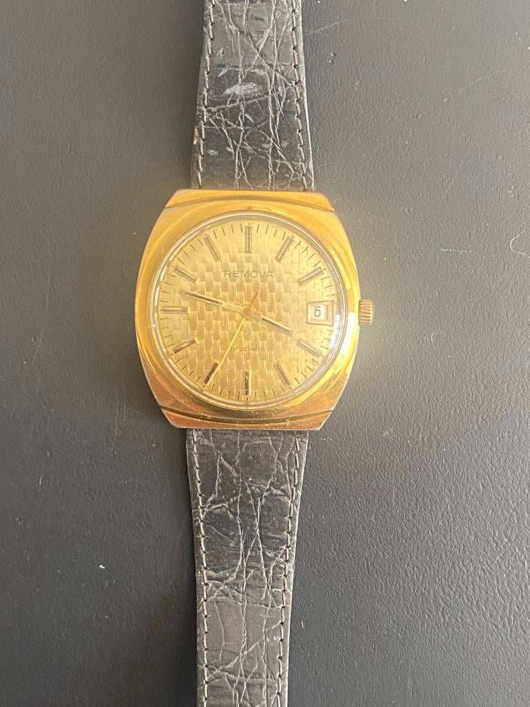 Remova mechanisch horloge vintage, Overige merken, Overige materialen, Met bandje, Polshorloge