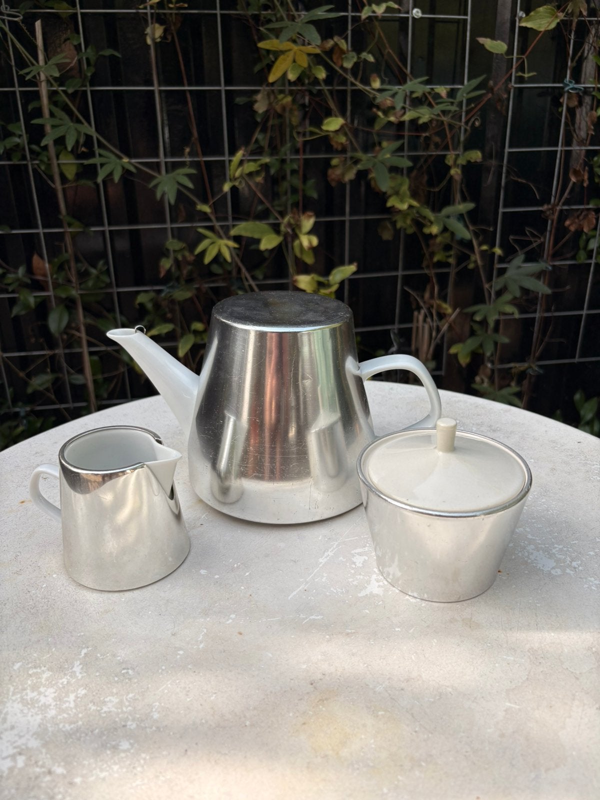 Theeset met chromen jasje van Melitta, Gebruikt, Overige merken, Verzenden, Vintage