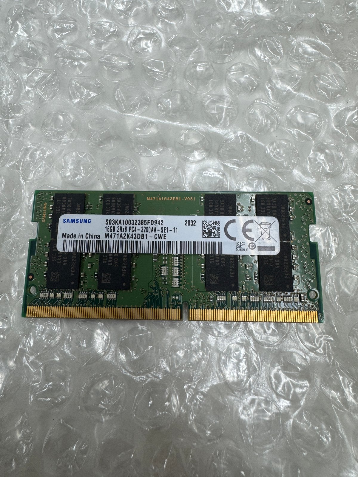 Samsung 16GB DDR4 SO-DIMM 3200Mhz, Computers en Software, RAM geheugen, DDR4, Ophalen of Verzenden, Zo goed als nieuw, Laptop