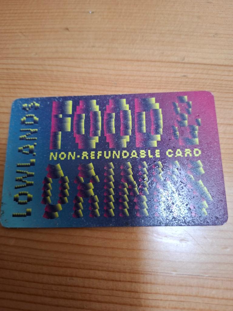 Lowlands  Food en Drink card actief., Ophalen of Verzenden