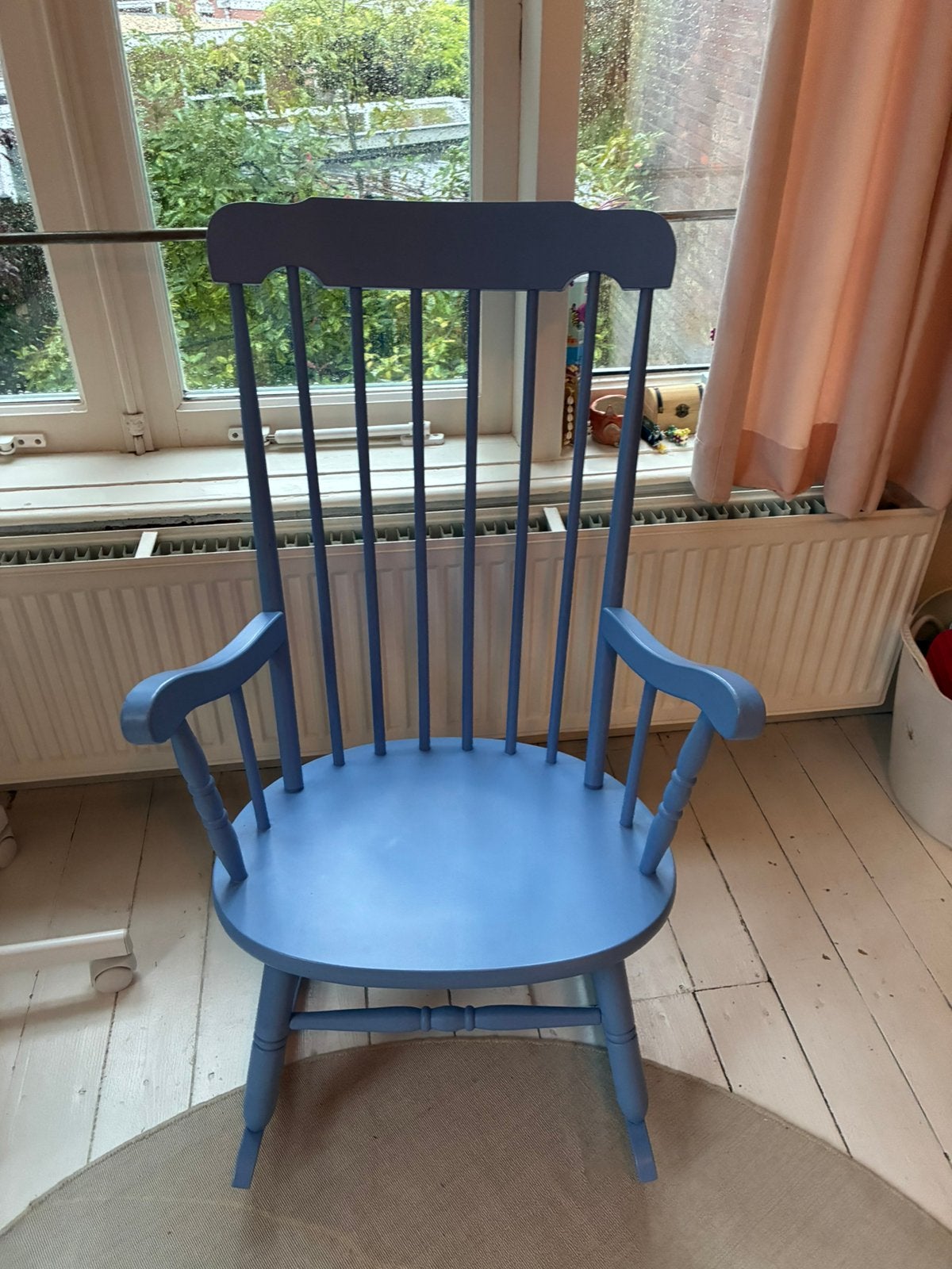 Schommelstoel, Huis en Inrichting, Ophalen, Gebruikt, Blauw, Brocante/antiek