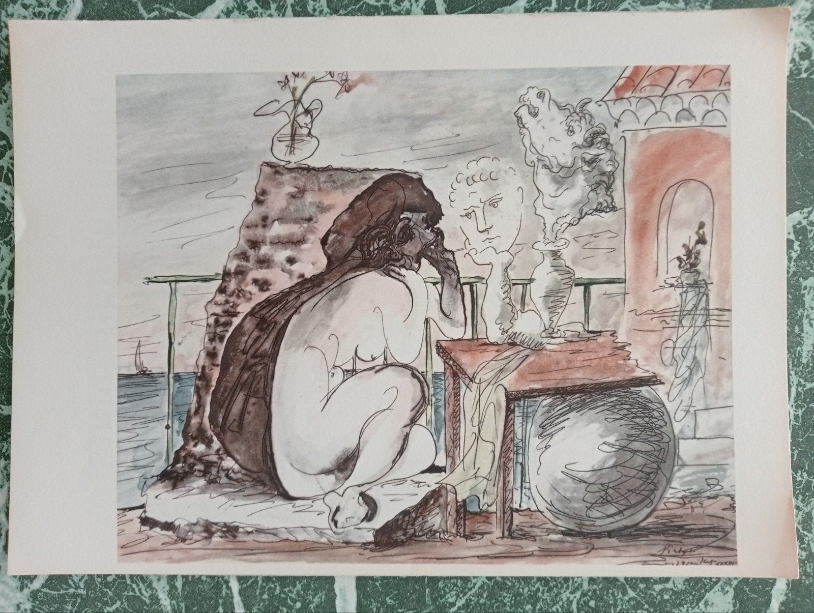 Pablo Picasso prent naakt erotiek, Ophalen of Verzenden, 1960 tot 1980, Gebruikt, Overige onderwerpen