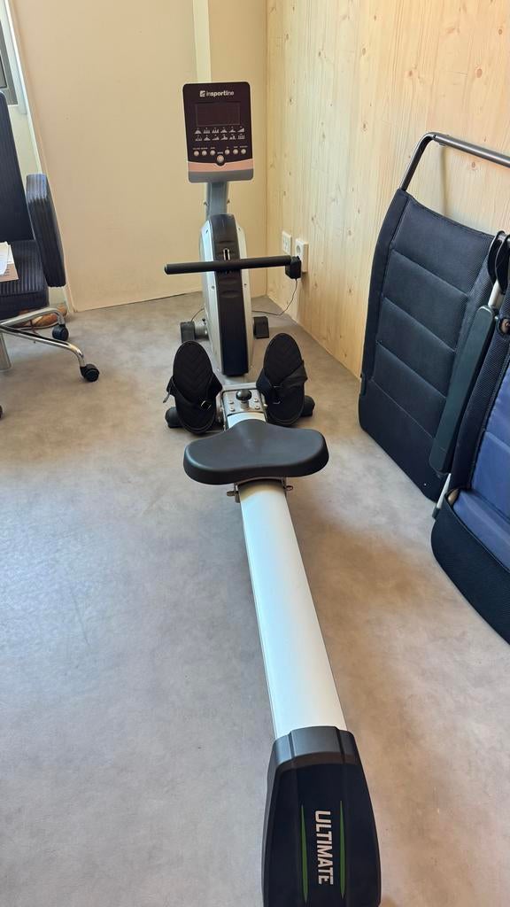 Roeimachine Ultimate InSportline, Sport en Fitness, Fitnessapparatuur, Ophalen, Armen, Zo goed als nieuw, Metaal
