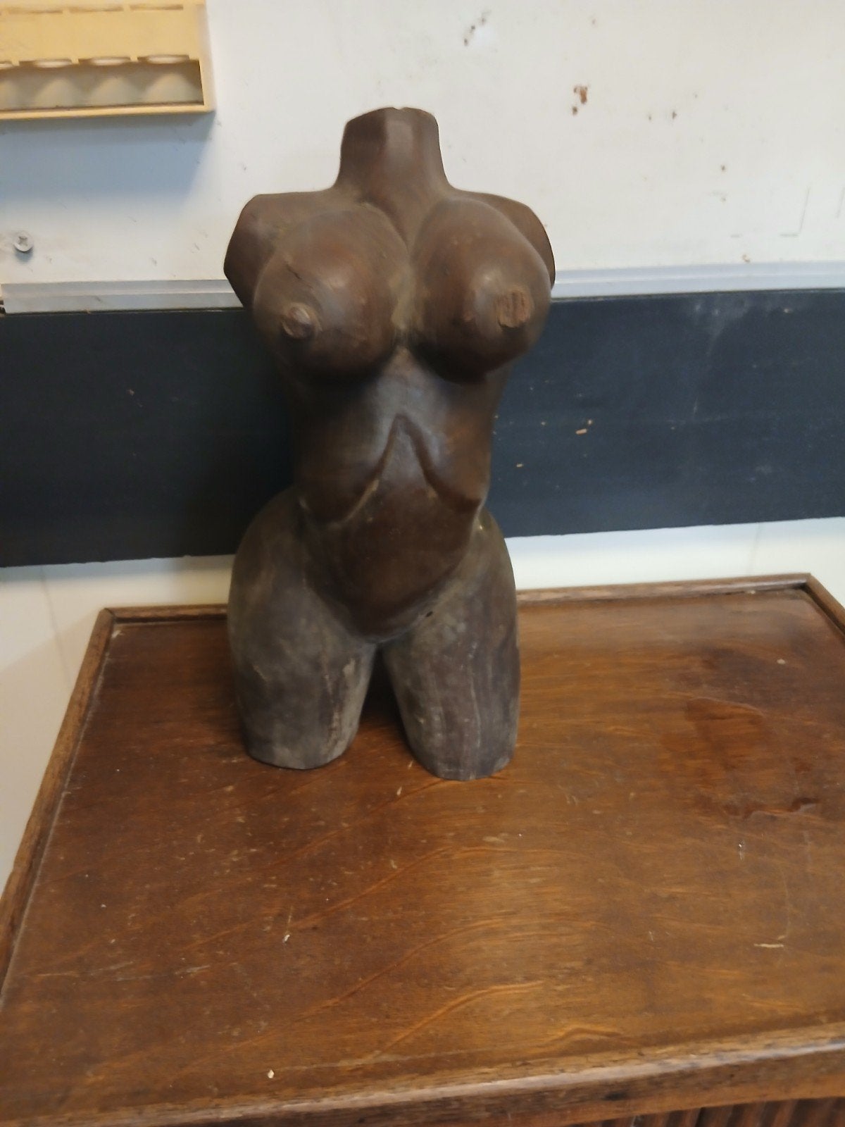 Houten beeld borst beeld, Ophalen of Verzenden, 20 - 50 cm, Beeld, Hout