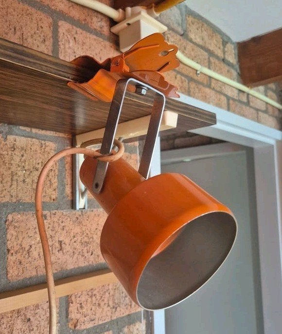 Spotjes vintage, Oranje, Zo goed als nieuw, Metaal, E27 (groot)