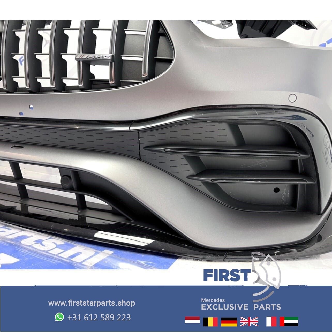 W247 H247 GLA45 AMG AERO VOORBUMPER MAGNO GRIJS + GT GRIL OR, Gebruikt, -, Voor, Ophalen of Verzenden