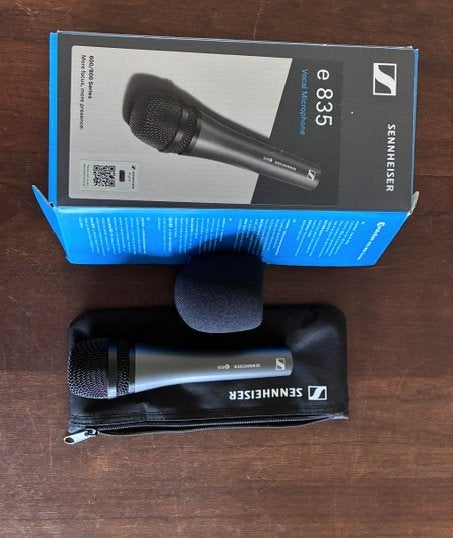 Sennheiser e835 microfoon –compleet met doos en accessoires., Muziek en Instrumenten, Ophalen, Gebruikt, Zangmicrofoon