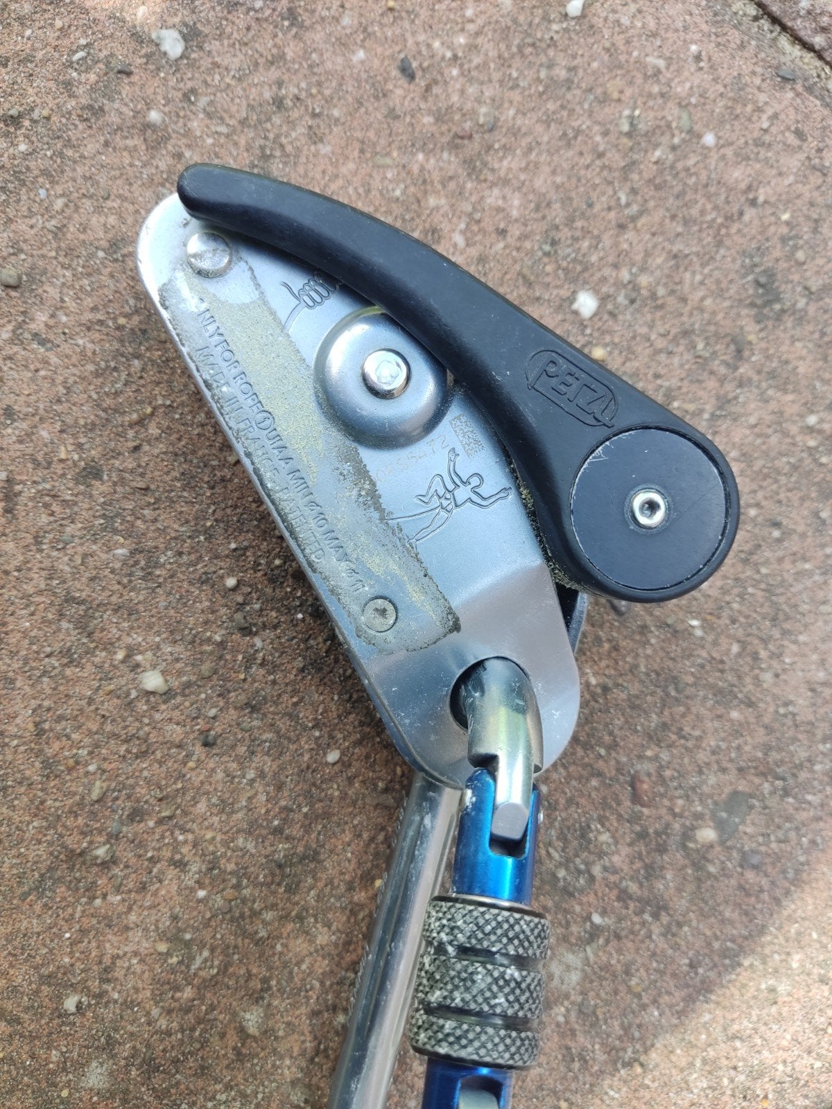 Petzl Grigri 1 met karabiner - Klimzekeringapparaat, Sport en Fitness, Klimsport, Ophalen of Verzenden, Gebruikt, Klimsport-accessoire