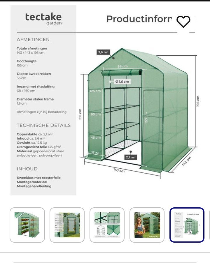 Kweek, broeikast te koop., Ophalen, Gebruikt, Folie, Kweekkas