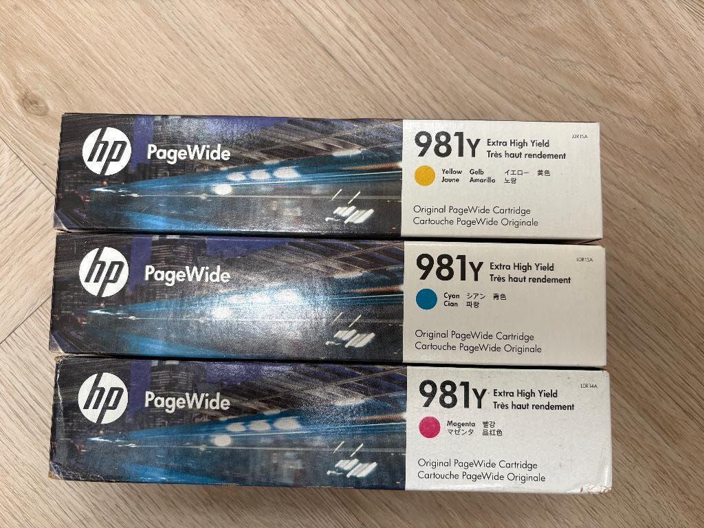 3 nieuwe PageWide cartridges HP 981Y C-Y-M voor HP 556/586, Computers en Software, Printerbenodigdheden, Ophalen of Verzenden