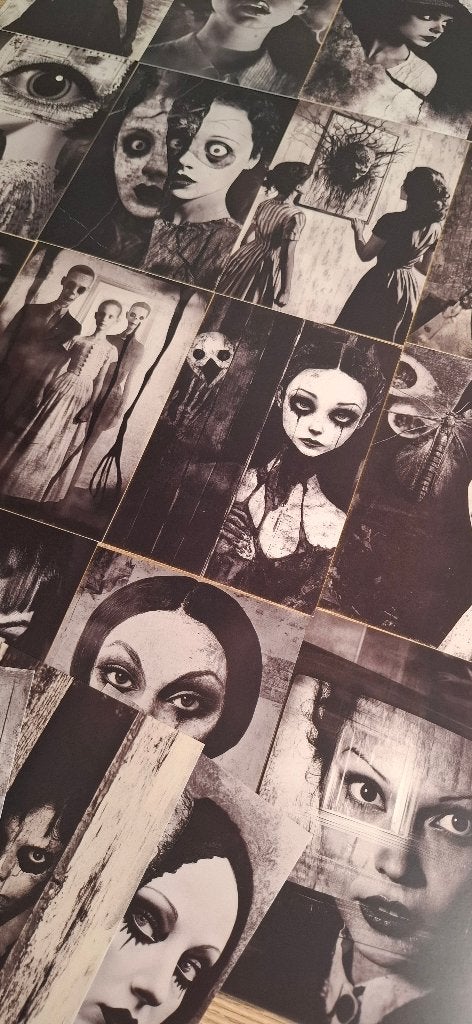 Ansichtkaartenset: Alien girl, Zwart, Fantasie, Onbekend, Nieuw