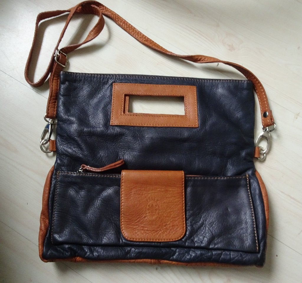 LEREN TAS VAN PELLE, Ophalen of Verzenden, Zo goed als nieuw, Overige kleuren, Schoudertasje