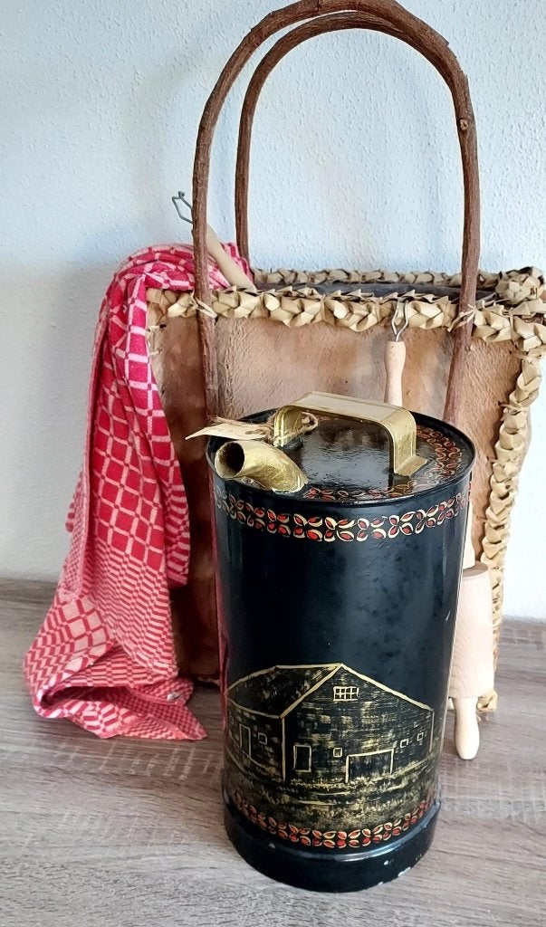 Olieblik geschilderd, Verzamelen, Ophalen of Verzenden, Gebruikt, Overige