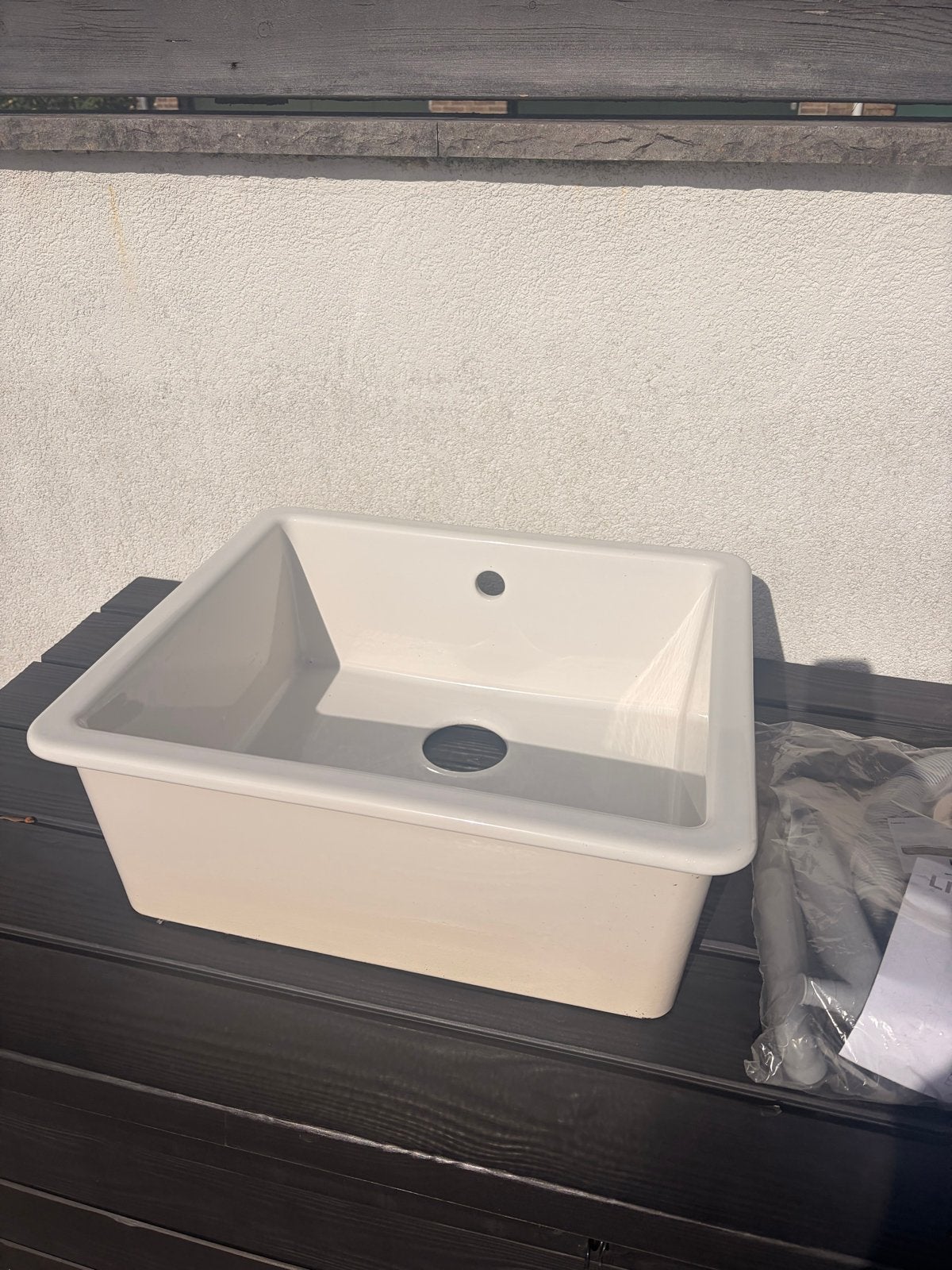 Ikea Havsen spoelbak met Lillviken afvoer, deksel/stop, Ophalen, Nieuw, Wit, IKEA