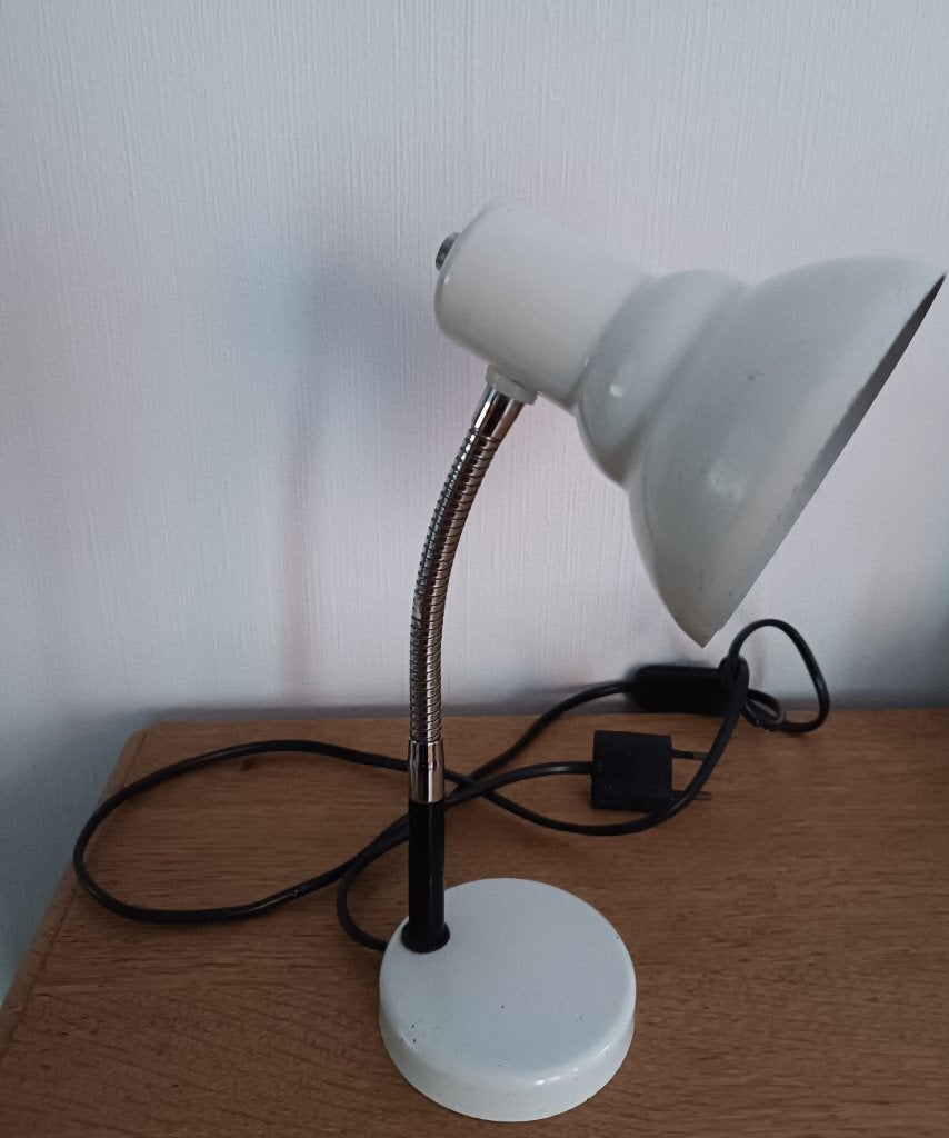 Vintage Herda Tafellamp wit Jaren '60-'70, Ophalen of Verzenden