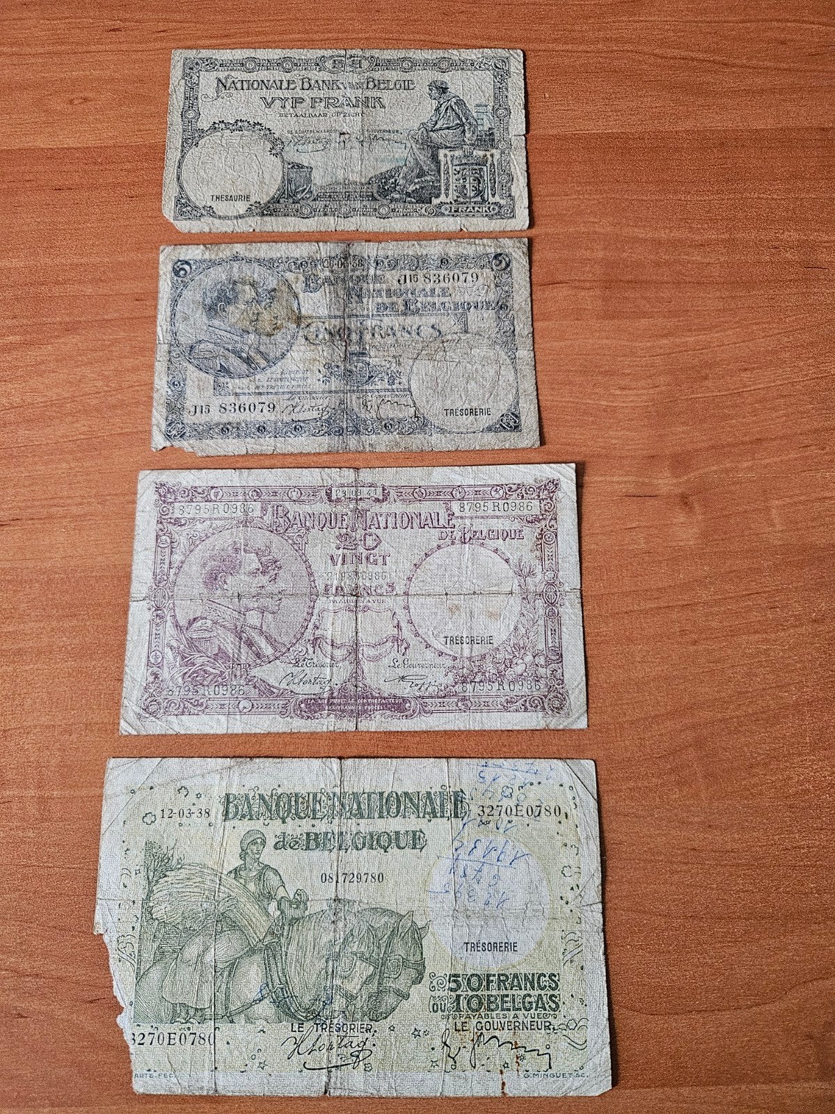 bankbiljetten België set, Postzegels en Munten, Ophalen of Verzenden, Setje