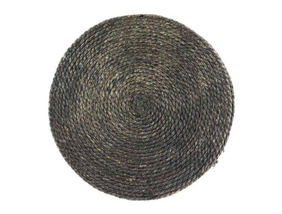 Rotan jute onderzetter antraciet kleurig 42 cm, Ophalen of Verzenden